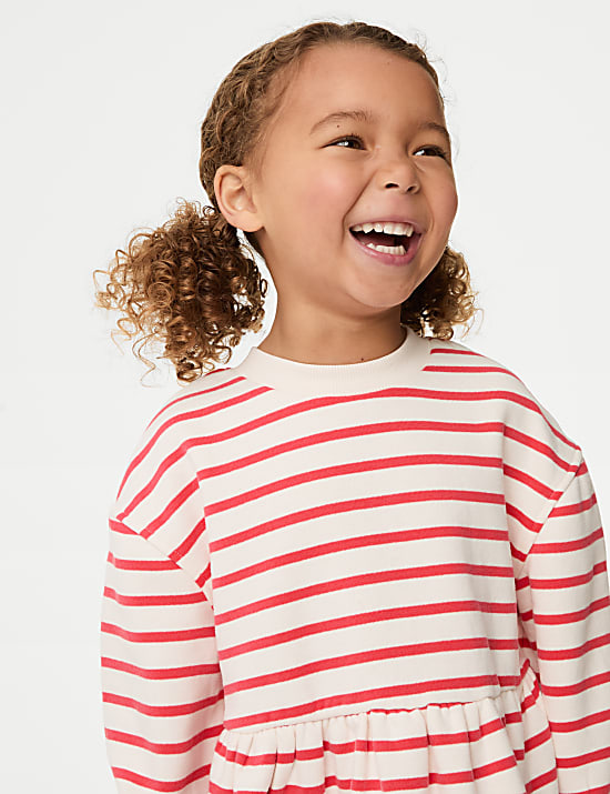Cotton Rich Striped Jumper Dress (1-8 Yrs)