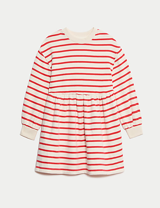 Cotton Rich Striped Jumper Dress (1-8 Yrs)