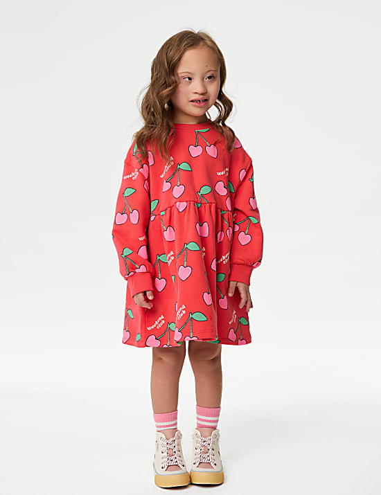 Cotton Rich Cherry Jumper Dress (1-8 Yrs)