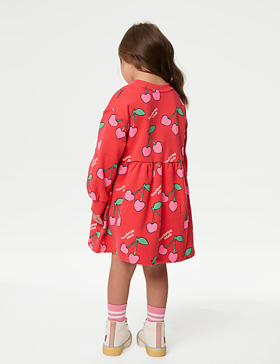 Cotton Rich Cherry Jumper Dress (1-8 Yrs)