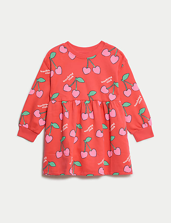 Cotton Rich Cherry Jumper Dress (1-8 Yrs)