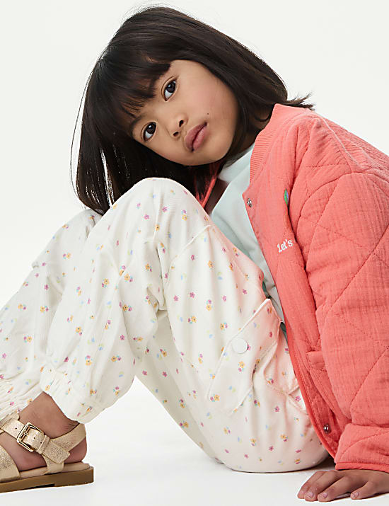 Cotton Rich Ditsy Floral Parachute Trousers (2-8 Yrs)