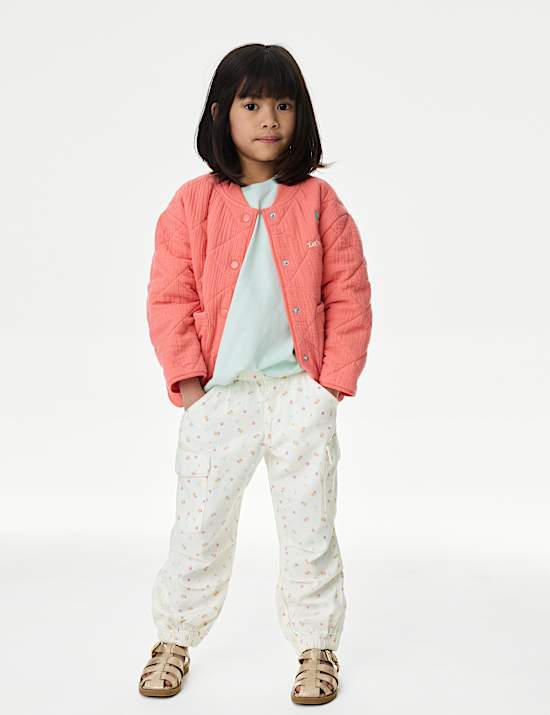Cotton Rich Ditsy Floral Parachute Trousers (2-8 Yrs)