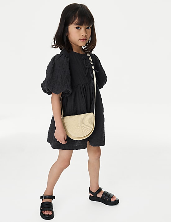 Pure Cotton Bow Dress (2-8 Yrs)