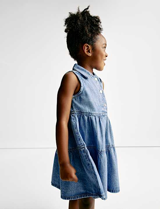Denim Collared Dress (2-8 Yrs)