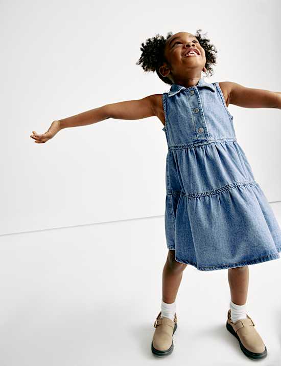 Denim Collared Dress (2-8 Yrs)