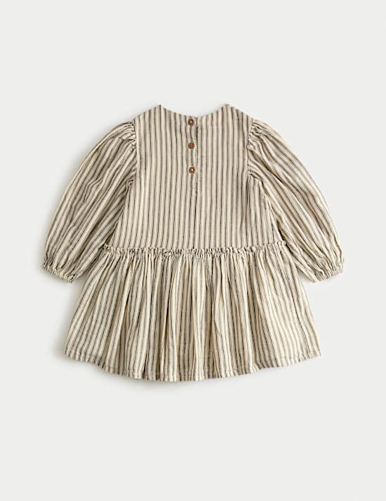 2pc Cotton Rich Striped Dress & Tights Set (1-10 Yrs)