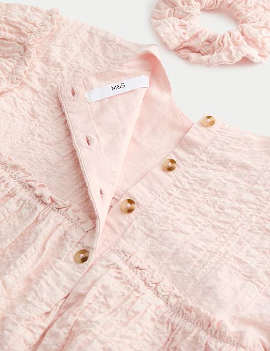 2pc Cotton Rich Tiered Dress with Scrunchie (2-8 Yrs)