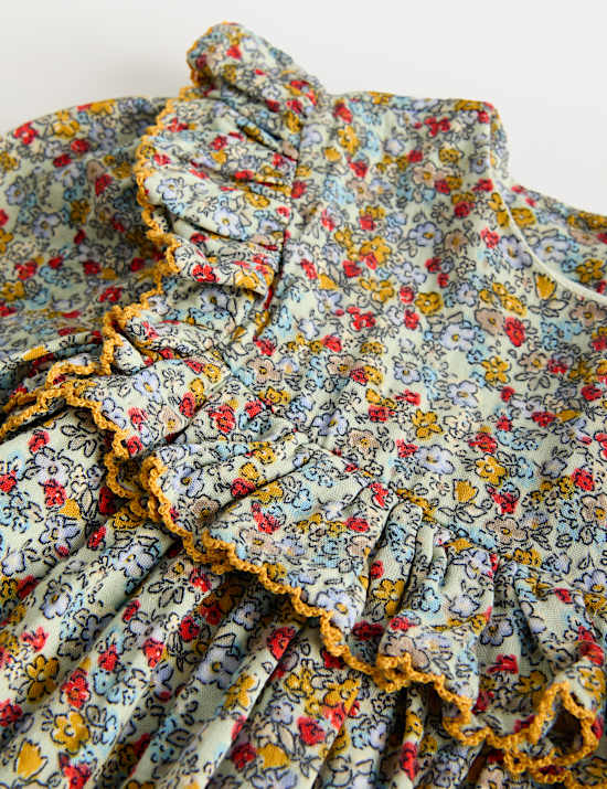 2pc Cotton Rich Floral Dress & Tights Set (1-10 Yrs)