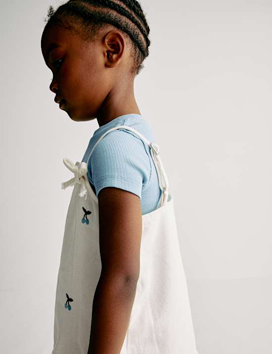 Embroidered Pinafore Dress and T-Shirt (2-16 Yrs)