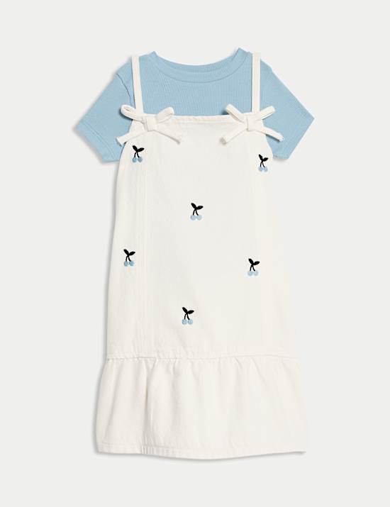 Embroidered Pinafore Dress and T-Shirt (2-16 Yrs)
