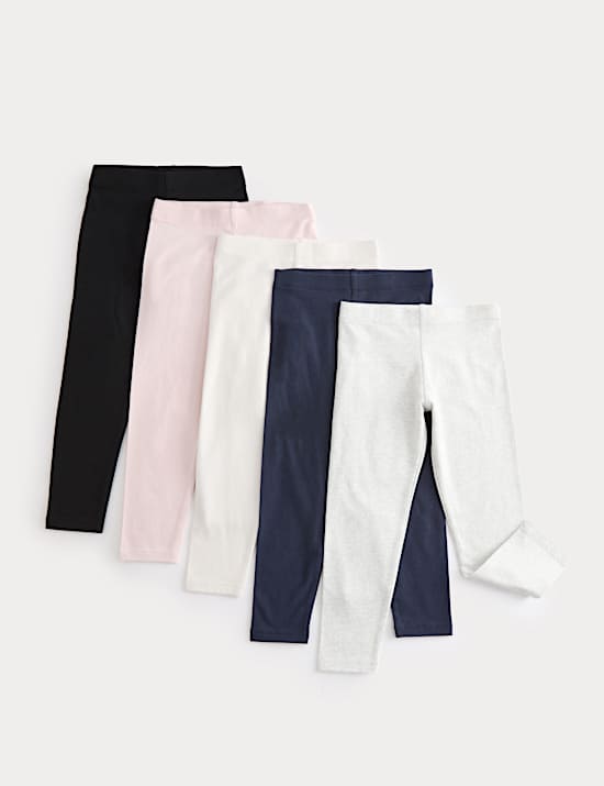 5pk Cotton Rich Leggings (2-8 Yrs)