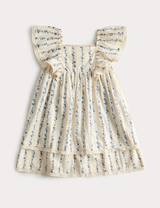 Pure Cotton Ditsy Floral Dress (2-10 Years)