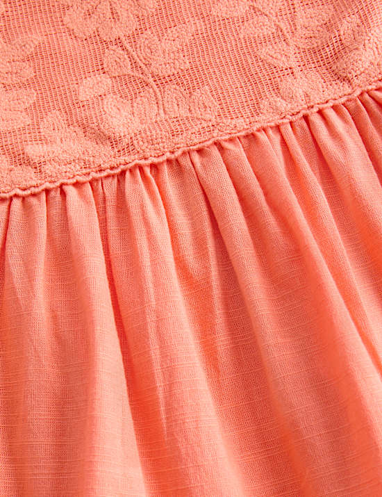 Robe 100 % coton fleuri en dentelle (du 2 au 10 ans)