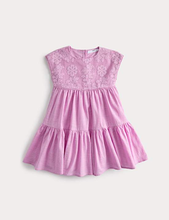 Pure Cotton Floral Lace Dress (2-10 Years)