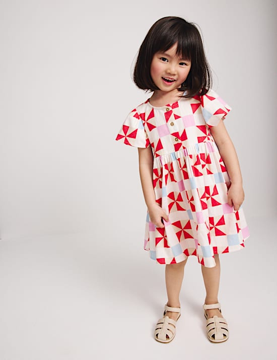 Cotton Rich Patchwork Dress (2-10 Yrs)