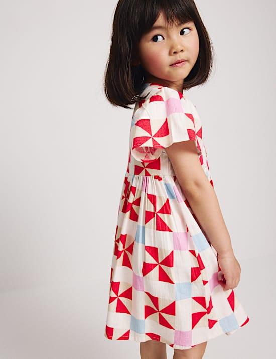 Cotton Rich Patchwork Dress (2-10 Yrs)