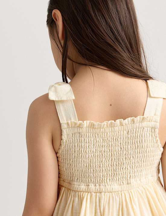 &Auml;rmelloses Kleid aus reiner Baumwolle mit Palmmotiv (2&ndash;10 Jahre)