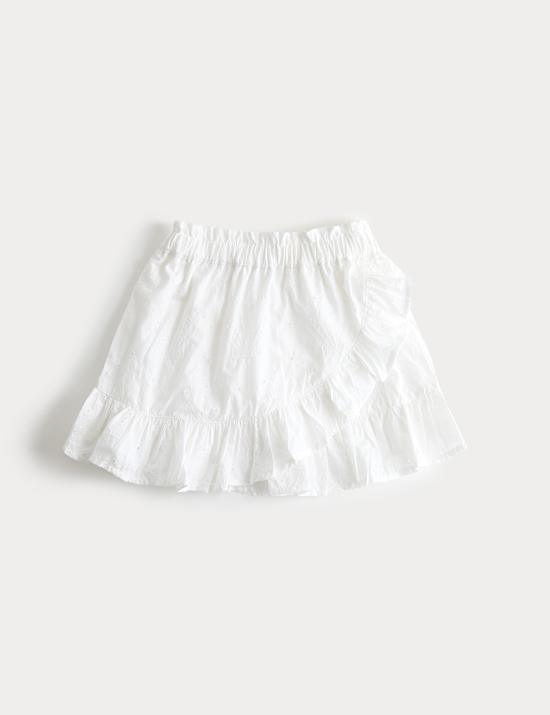 Pure Cotton Broderie Shell Skirt (2-8 Yrs)