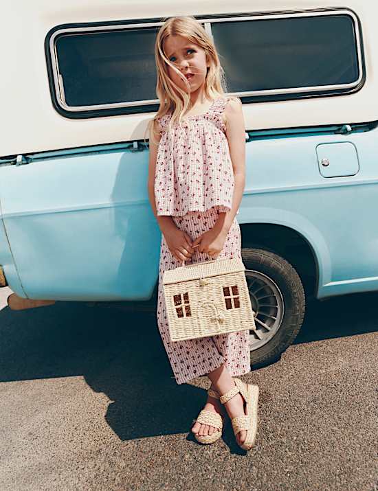 2 Piece Pure Cotton Cherry Striped Outfit (2-10 Yrs)