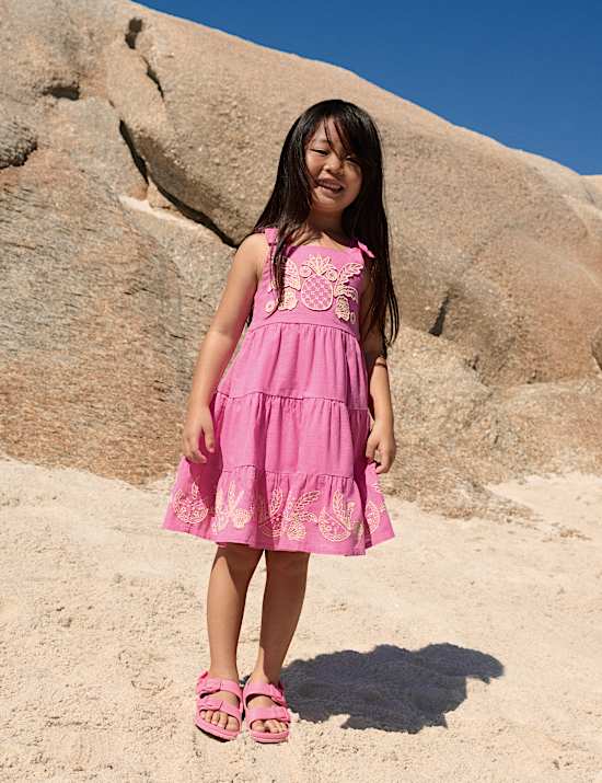 Besticktes Kleid aus reiner Baumwolle (2&ndash;10 J.)