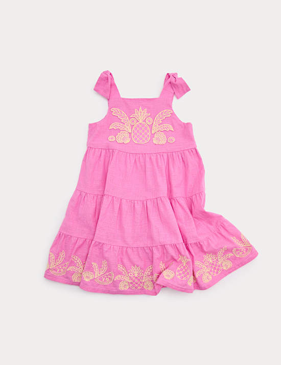 Pure Cotton Embroidered Dress (2-10 Yrs)