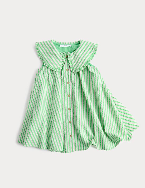 Pure Cotton Striped Collared Dress (2-8 Yrs)
