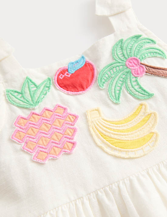 Robe 100 % coton &agrave; motif fruit tropical (du 2 au 10 ans)