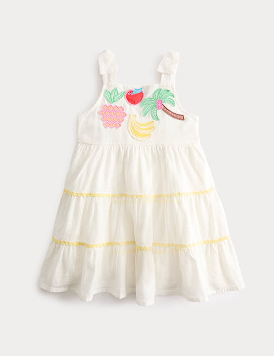 Pure Cotton Tropical Fruit Dress (2-10 Years)