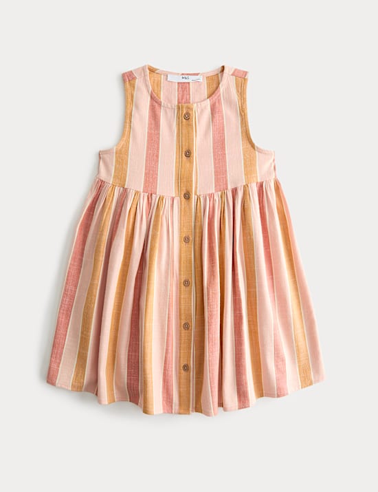 Cotton Rich Woven Striped Dress (2-10 Years)