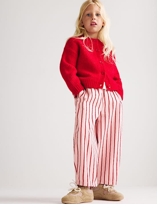 Cotton Rich Woven Striped Balloon Trousers (2-8 Yrs)