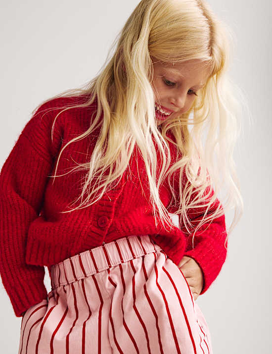 Cotton Rich Woven Striped Balloon Trousers (2-8 Yrs)