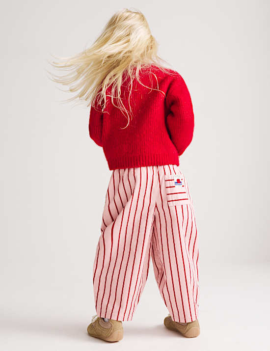 Cotton Rich Woven Striped Balloon Trousers (2-8 Yrs)