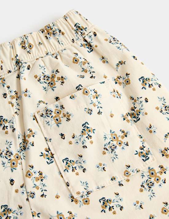 Cotton Rich Floral Woven Balloon Trousers (2-8 Yrs)