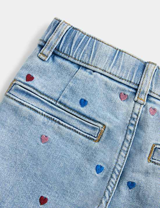 Denim Embroidered Heart Kickflare Jeans (2-8 Yrs)
