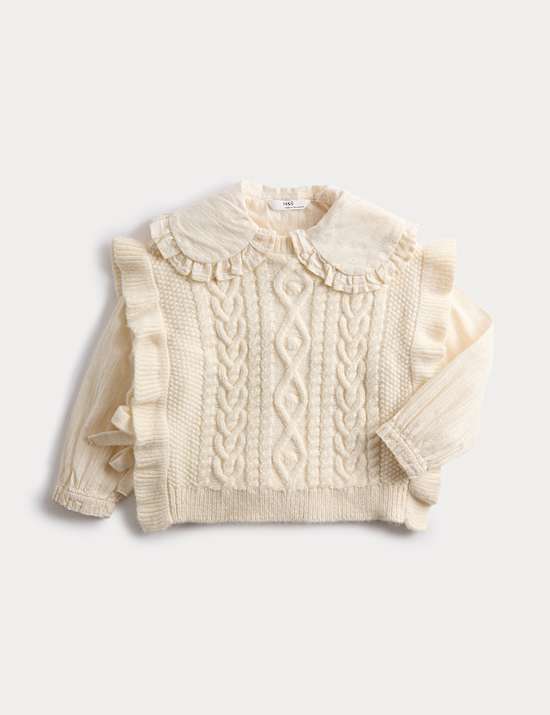 Set van 2, gebreid onderhemdje en blouse (2-8 jaar)
