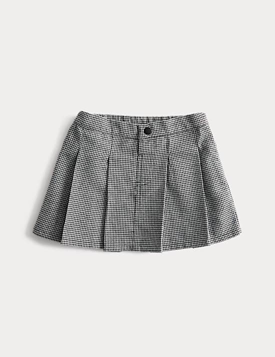 Katoenrijke geruite plooirok (2-8 jaar)