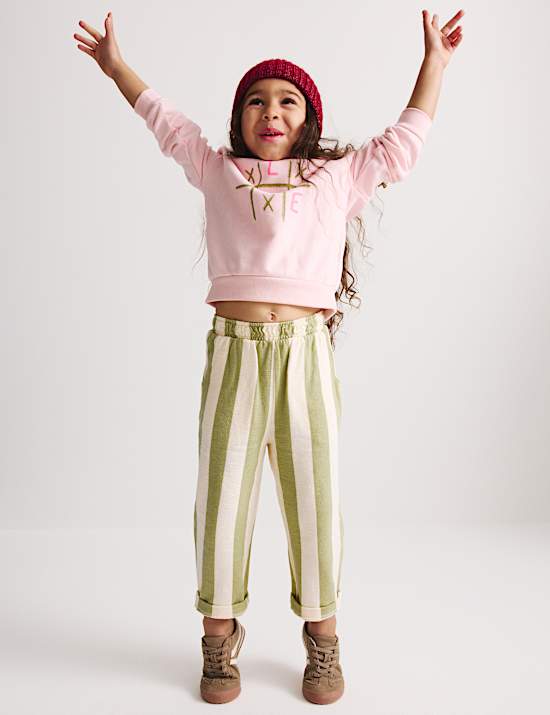 2 Piece Cotton Rich Striped Top & Trousers Outfit (12 Months-8 Years)