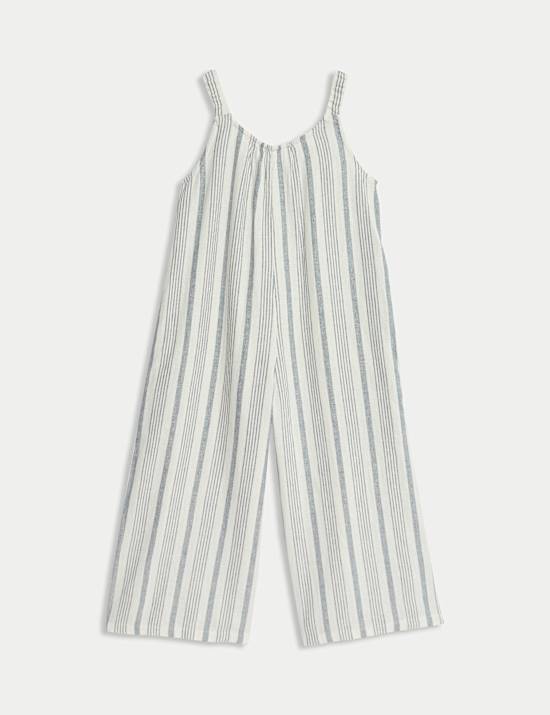 Linen Rich Striped Jumpsuit (2-16 Yrs)