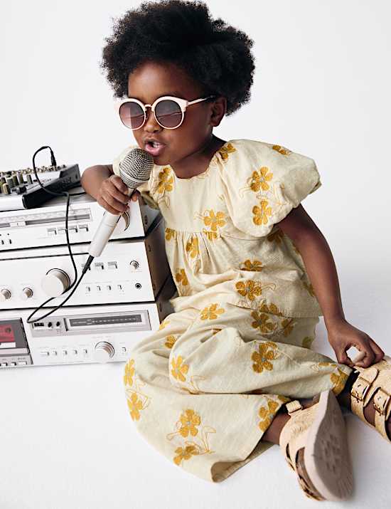 Pure Cotton Floral Woven Outfit (2-8 Yrs)