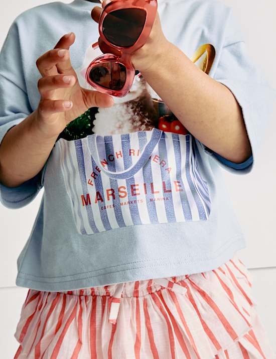 Pure Cotton Striped Rara Skirt (2-8 Yrs)