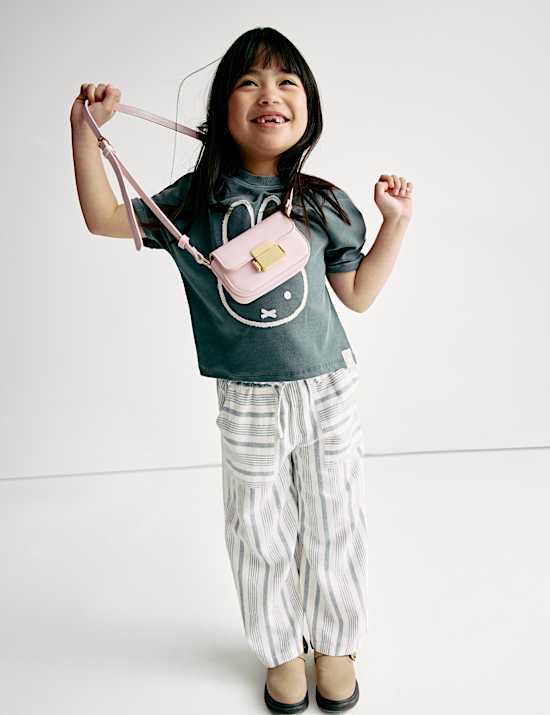 Pantalones estampados de lino (2-16 a&ntilde;os)
