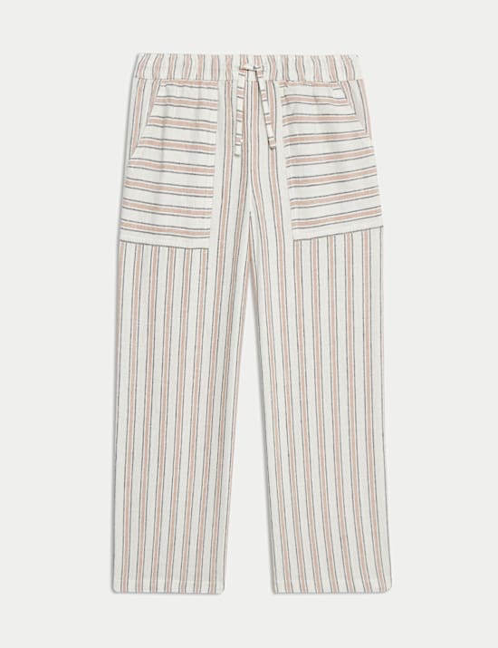 Linen Rich Striped Trousers (2-16 Yrs)