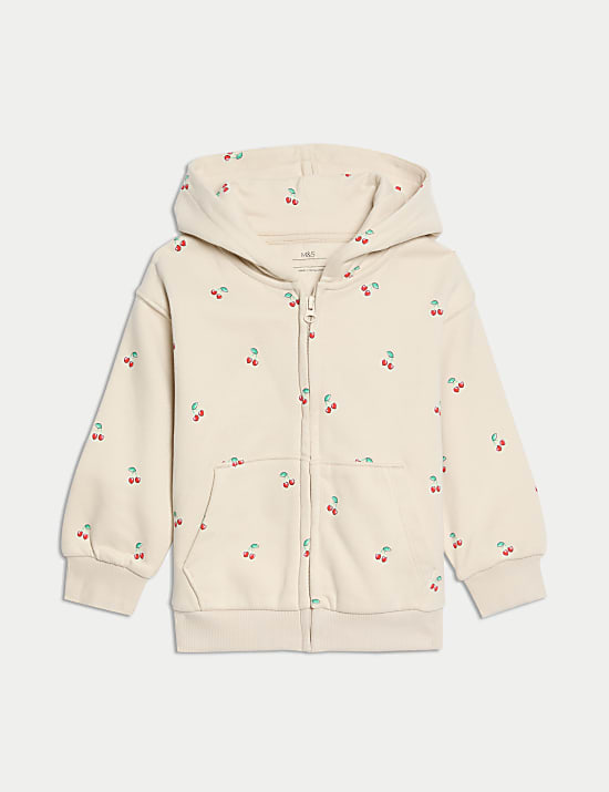 Cotton Rich Cherries Zip Hoodie (2-8 Yrs)