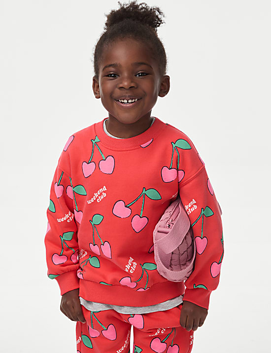 Cotton Rich Cherries Sweatshirt (2-8 Yrs)