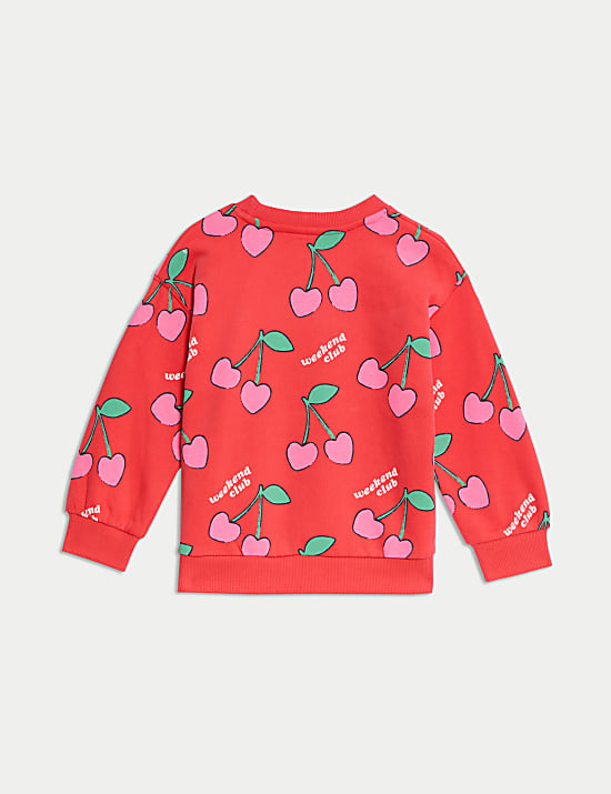 Cotton Rich Cherries Sweatshirt (2-8 Yrs)