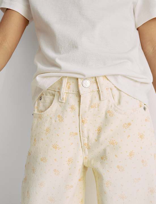 Dżinsy z szerokimi nogawkami 100% bawełny (2–16 lat)