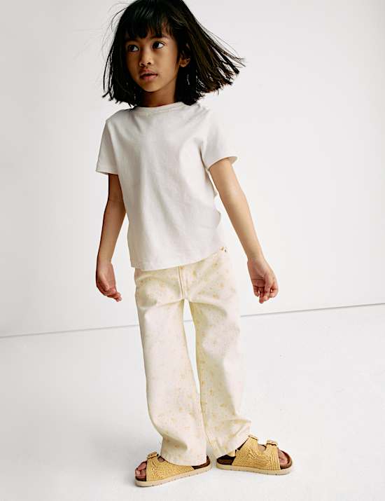 Dżinsy z szerokimi nogawkami 100% bawełny (2–16 lat)