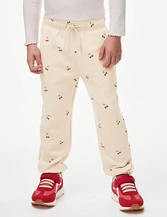 Cotton Rich Ditsy Cherry Print Joggers (2-8 Yrs)
