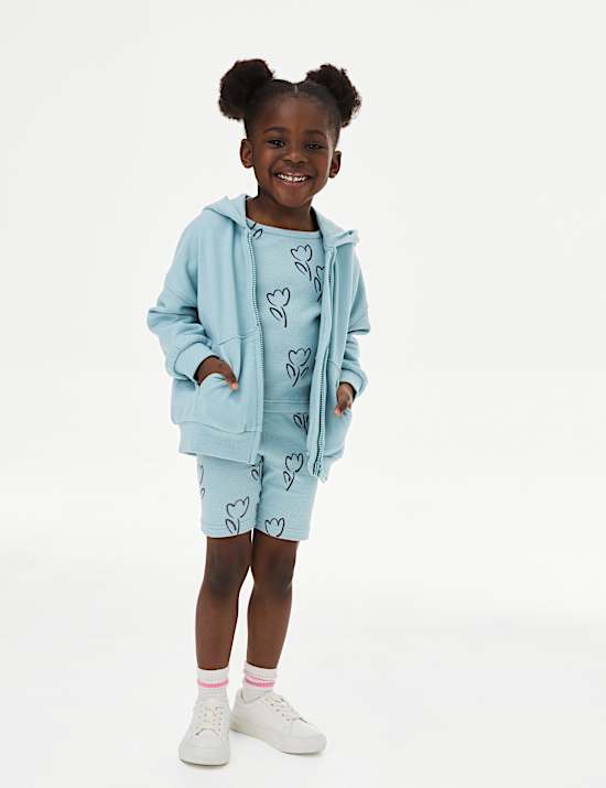 3 potong Pakaian Hoodie Bahan Katun (1-8 Tahun)